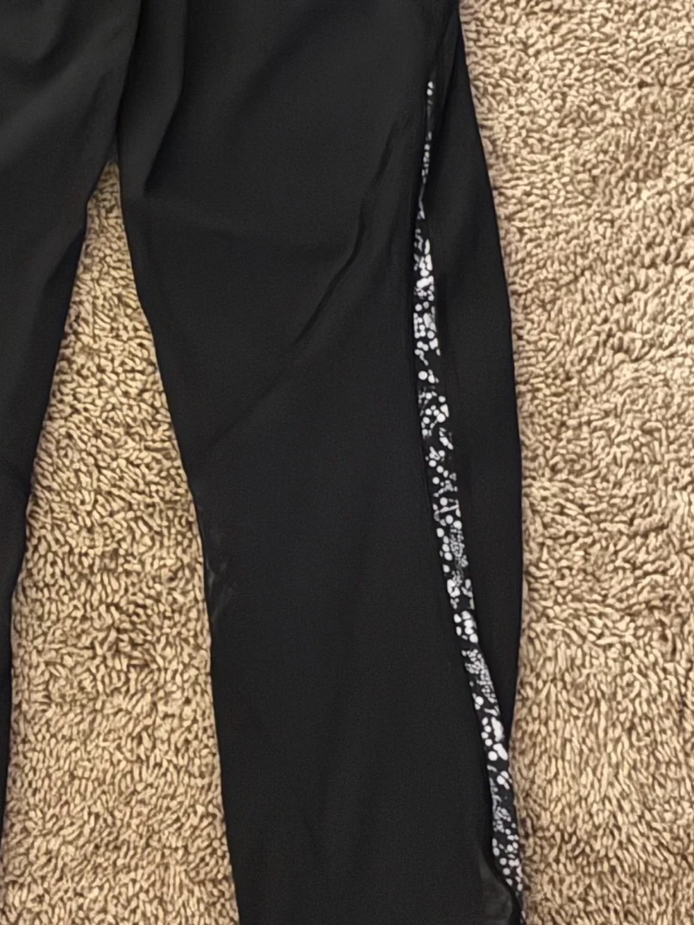 lululemon athletica Black High-Rise Capri Leggings with Patterned Hem